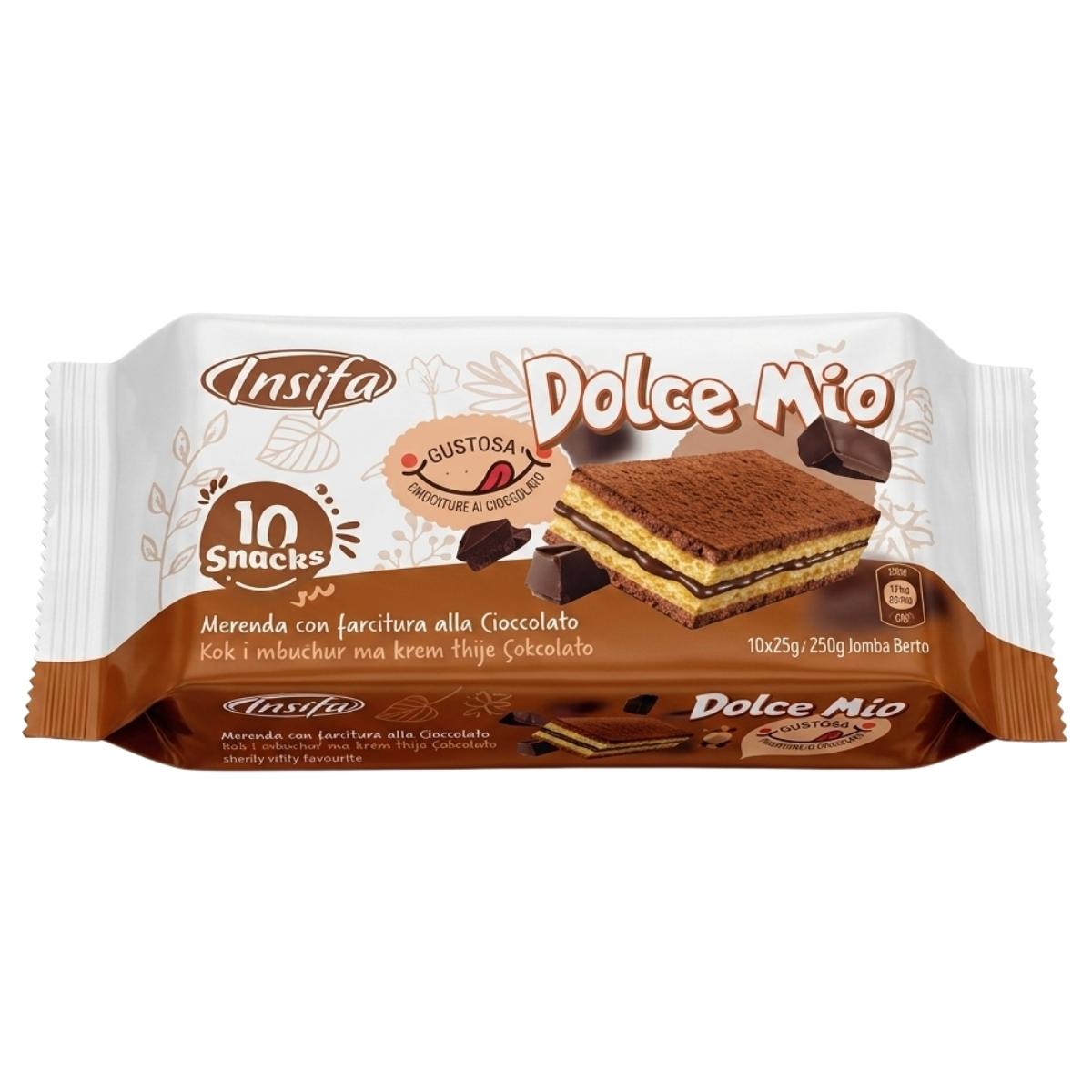 Packaging of Insifa Dolce Mio chocolate snacks on a white background