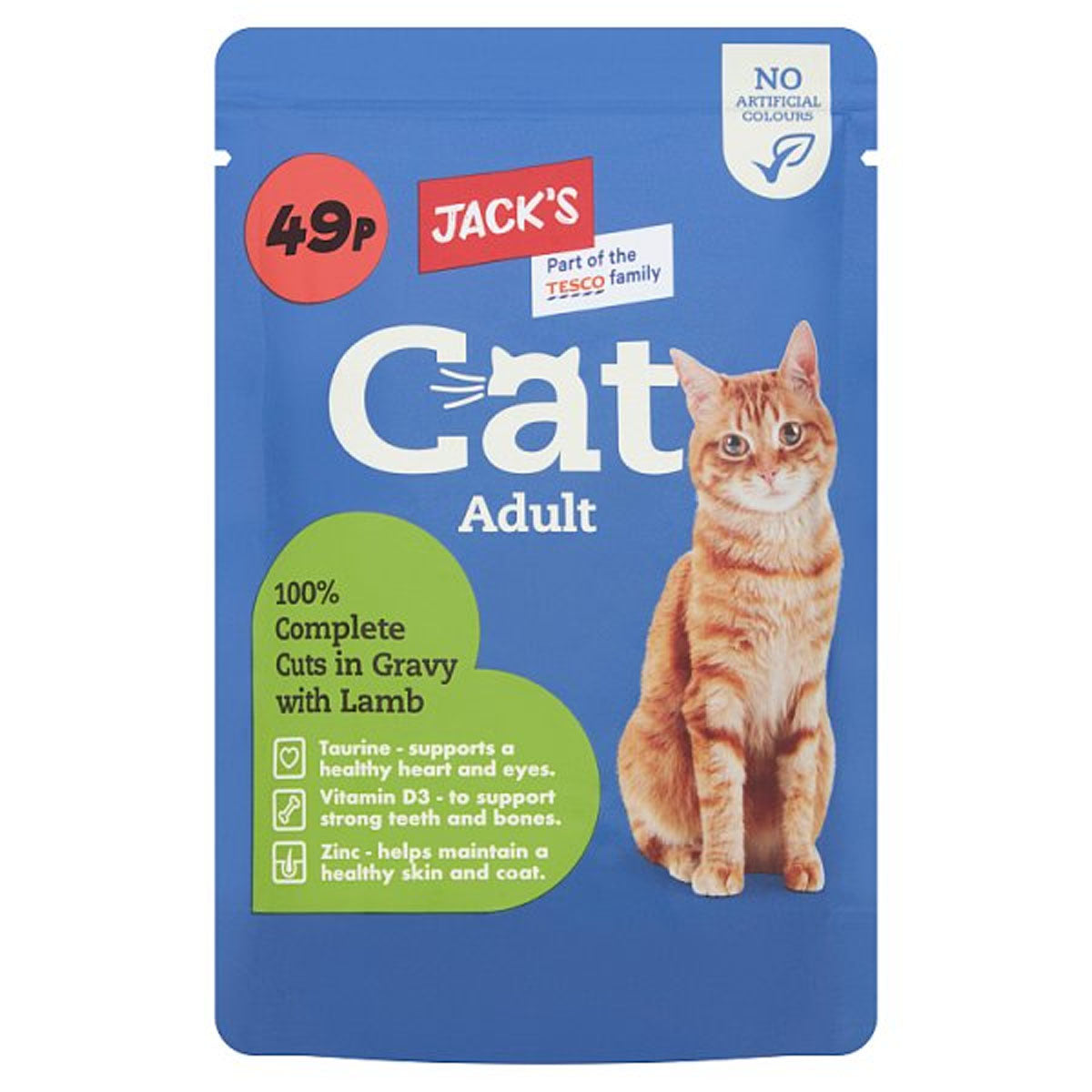 Jacks - Cat Adult 100% Complete Cuts in Gravy with Lamb 100g.