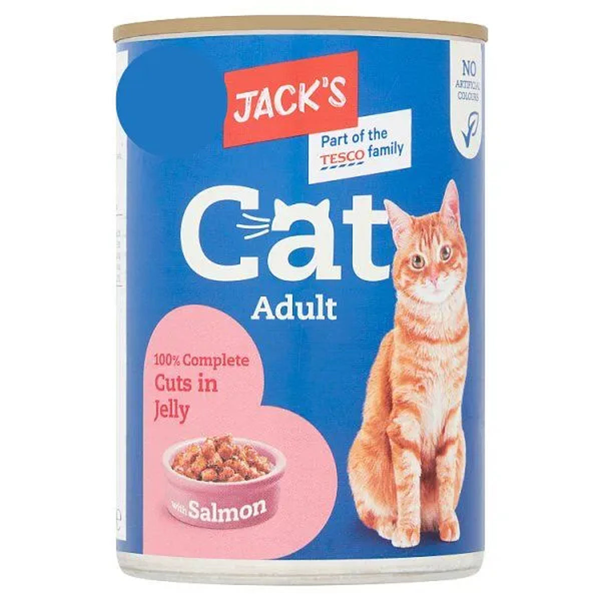 A can of Jacks - Cat Adult 100% Complete Cuts in Jelly with Salmon - 415g.
