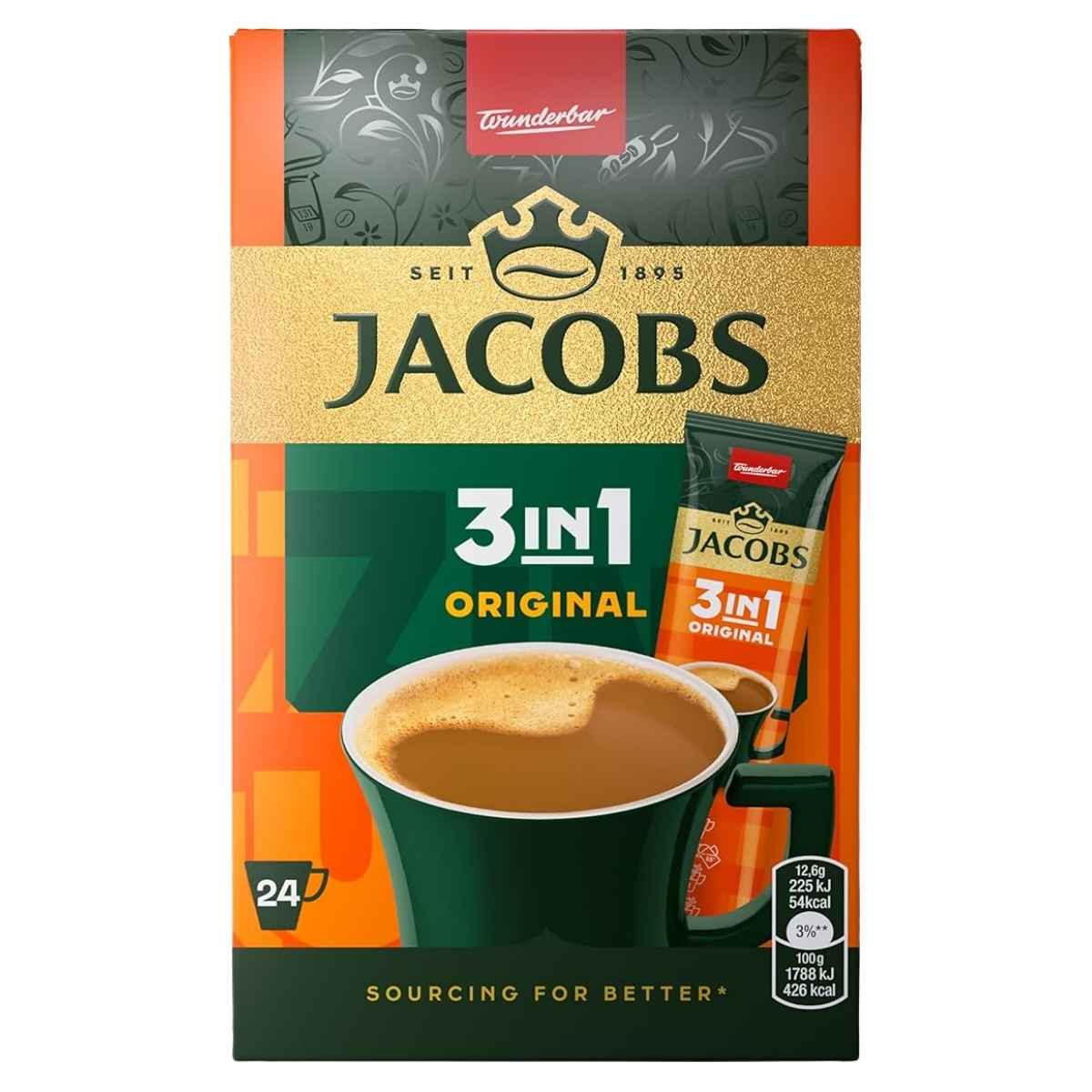 Jacobs 3in1 Original coffee packaging on a white background