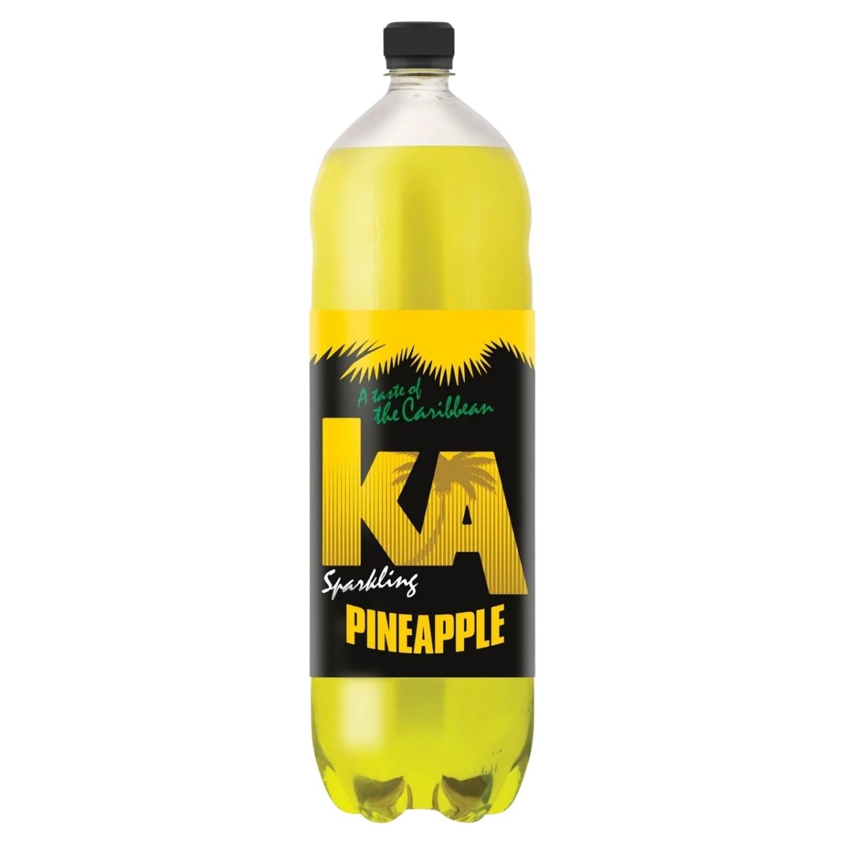 Bottle of KA Sparkling Pineapple on a white background