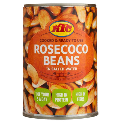 Can of KTC Rosecoco Beans in Salted Water on a white background