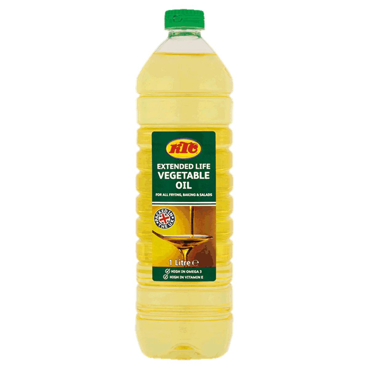 A one-liter bottle of KTC - Vegetable Oil Extended Life - 1L.