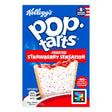 Image of Kellogg's - Pop Tarts Frosted Strawberry Sensation - 8 × 48g box. It showcases an image of a frosted pastry with sprinkles along with a banner that states "No Artificial Colours or Flavours.