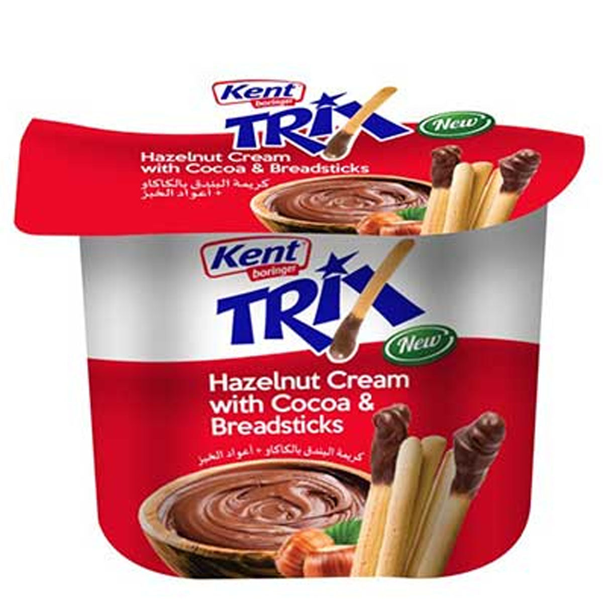 Kent - Hazelnut Cream With Cocoa and Breadsticks - 56g trix chocolate cream and breadsticks.