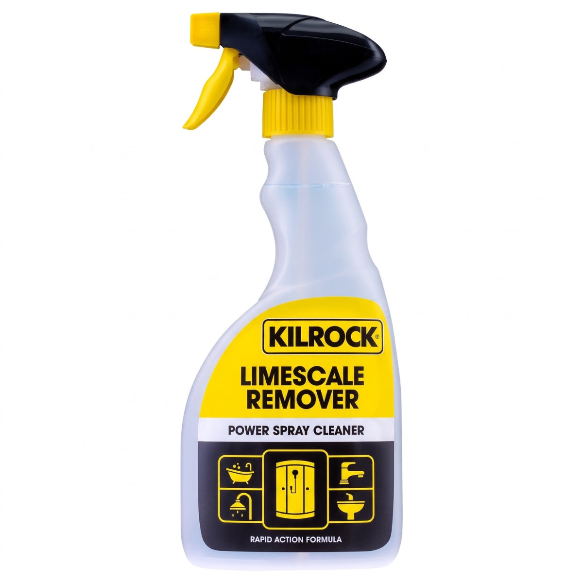 Kilrock Limescale Remover spray bottle on a white background