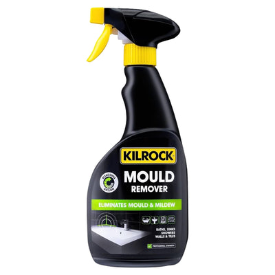 Kilrock - Mould Remover Spray - 500ml by kilrock comes in a black bottle with a yellow trigger and is specially formulated to eliminate mould and mildew on baths, sinks, showers, walls, and tiles. This powerful spray provides effective cleaning and long-lasting results.