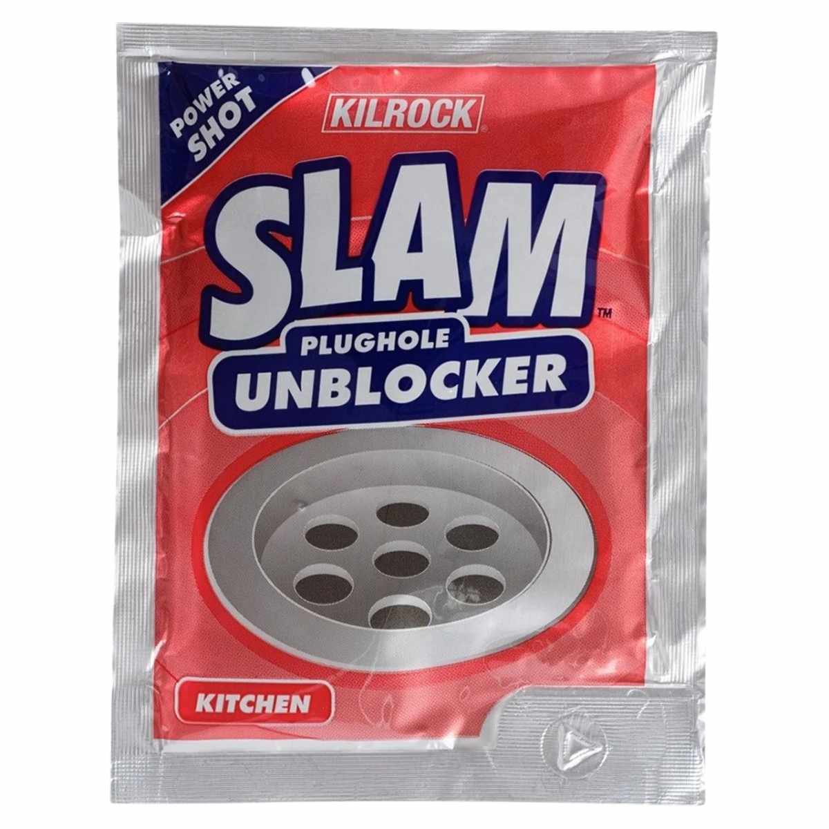 Kilrock Slam Plughole Unblocker packaging on a white background