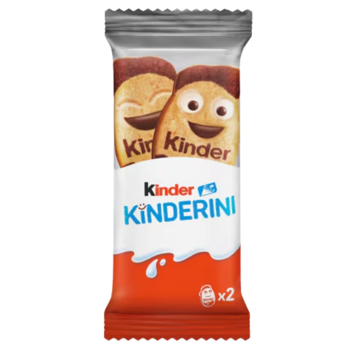 Kinder Kinderini 25g chocolate biscuit bar packaging on a white background