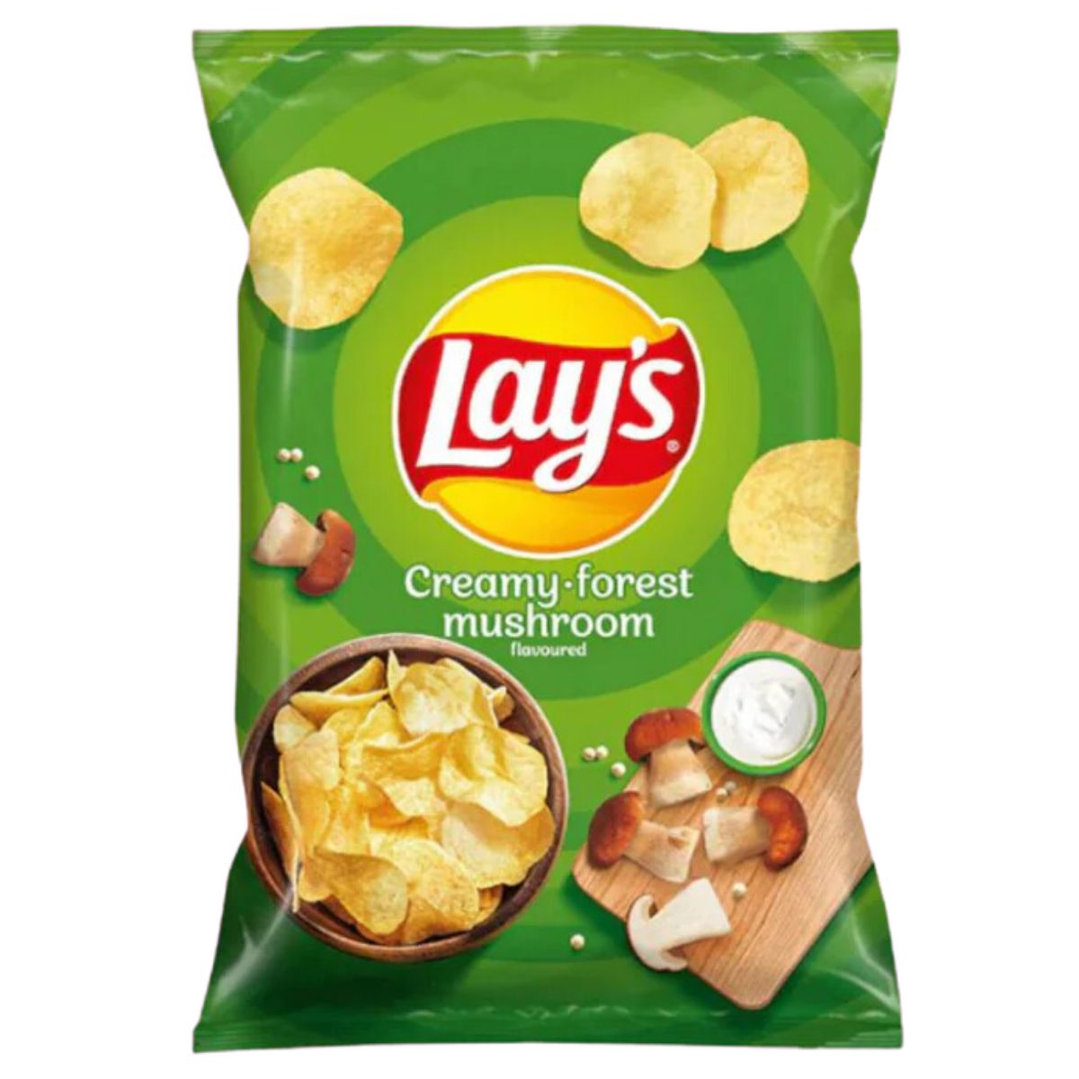 Lays - Creamy Forest Mushroom Crisps - 130g are creaming great mushroom chips.