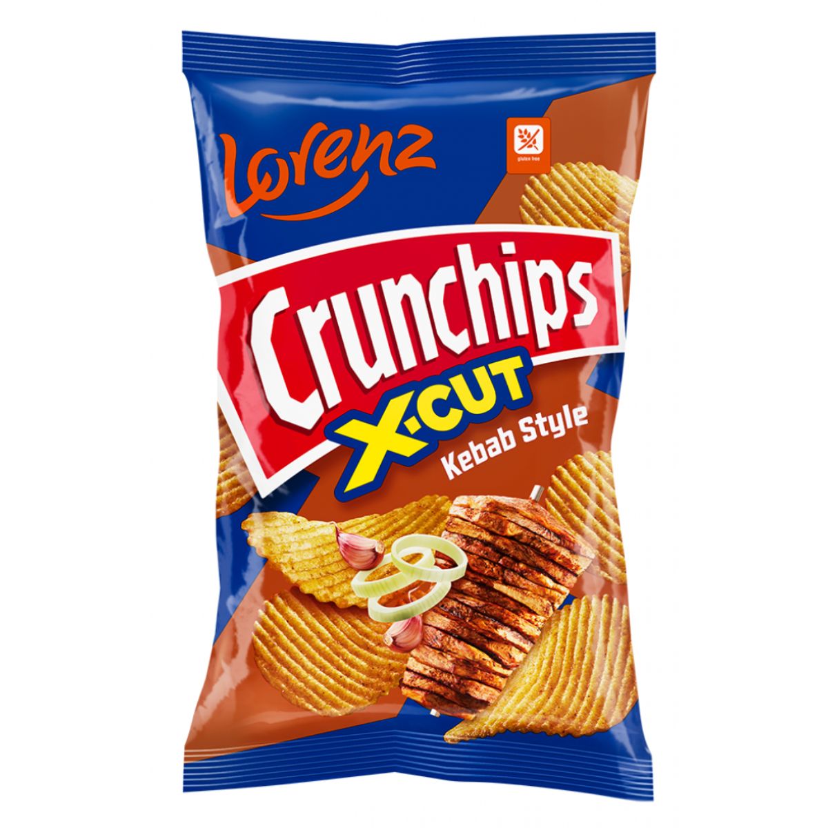 A bag of Lorenz - Crunchips X Cut Kebab - 150g with a chocolate flavor.