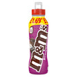 A 350ml plastic bottle of M&Ms - Chocolate Brownie Milkshake Drink with a red sports cap and a yellow £1.69 price label.