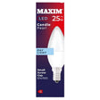 Maxim LED candle bulb packaging with daylight color on a white background