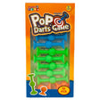Maxxi Toys Pop Darts Game in retail packaging, containing 12 colourful plastic fidget darts in blue, green, and orange, displayed against a white background.