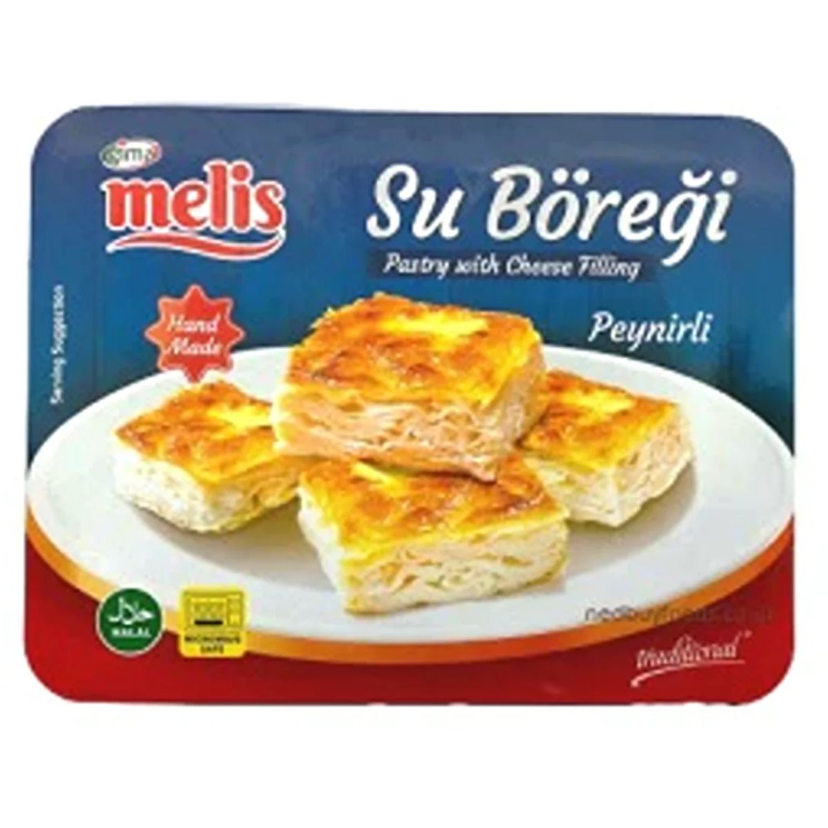 Package of Melis - Su Boregi With Cheese Filling - 700g featuring pastry with cheese filling.