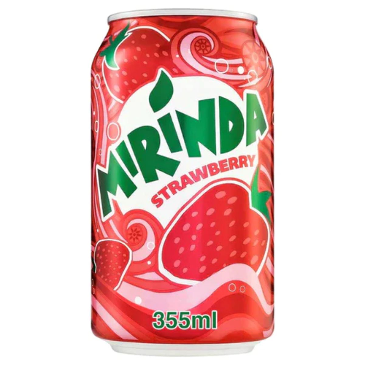 A can of Mirinda - Strawberry Soda - 330ml on a white background.