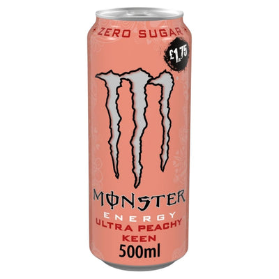 Monster Energy Ultra Peachy Keen can on a white background