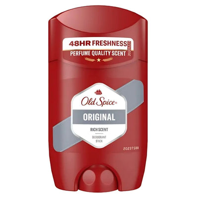 Old Spice - Original Rich Scent Deodorant Stick (50ml) offers 48HR freshness and a perfume-quality scent—ideal for men’s grooming and long-lasting confidence.