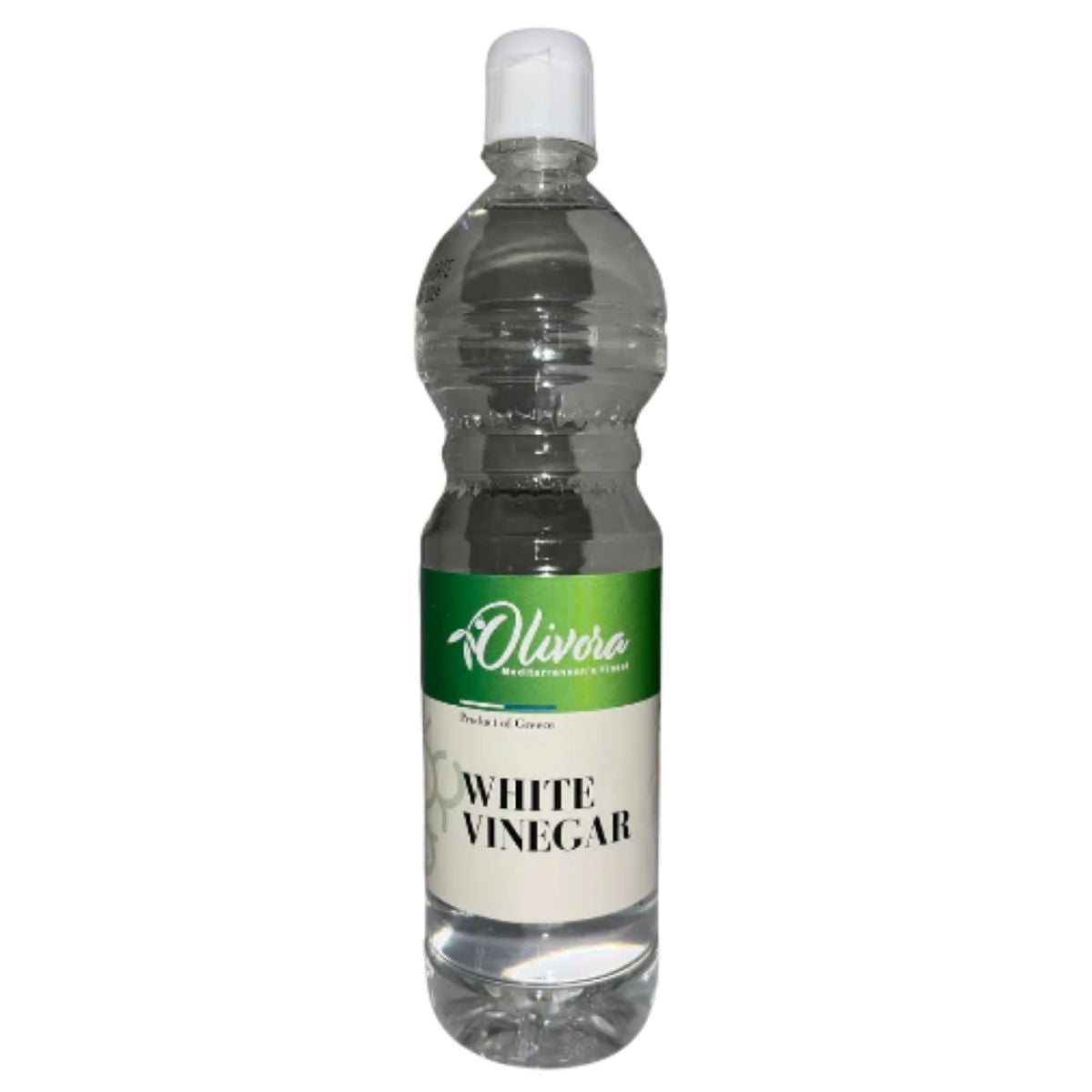 Olivora - White Vinegar - 350ml in a clear plastic bottle featuring a green label and a white cap.