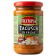 Jar of Olympia Zacusca cu Fasole on a white background