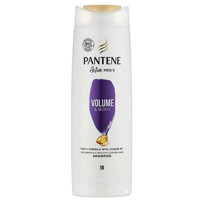 Pantene - Active Pro-V Volume & Body Shampoo (400ml) bottle shown on a white background with purple and gold label accents—ideal for fine hair seeking healthy volume.