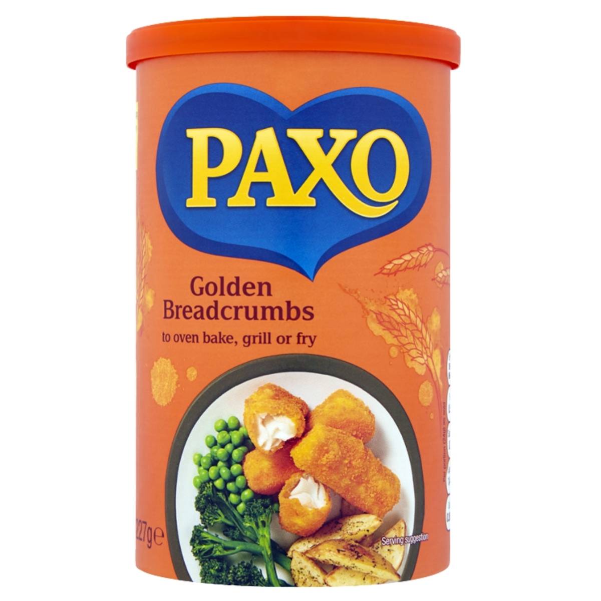 Paxo Golden Breadcrumbs container on a white background