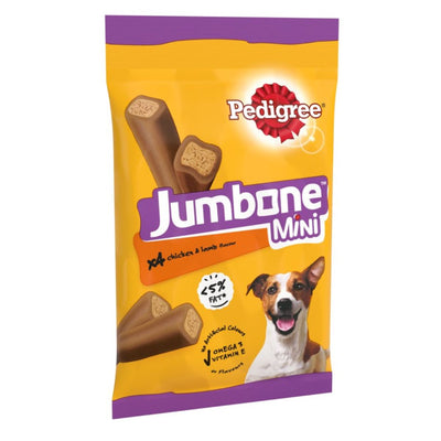 Pedigree - Jumbone Mini Adult Small Dog Treats Chicken & Lamb 4 Chews - 160g