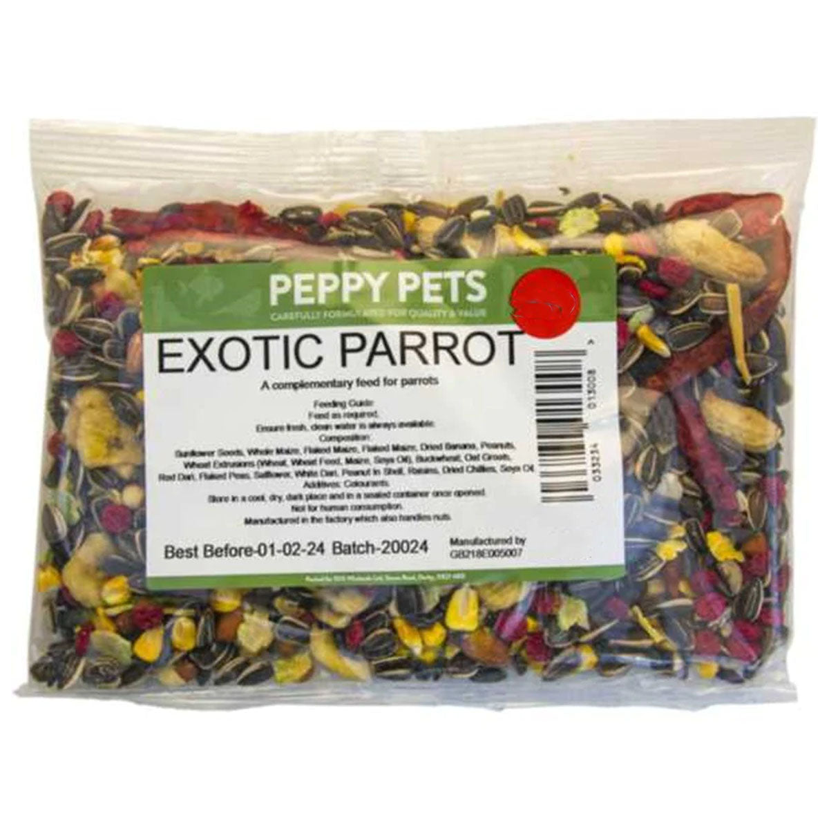Peppy Pets - Exotic Parrot Food - 325g.