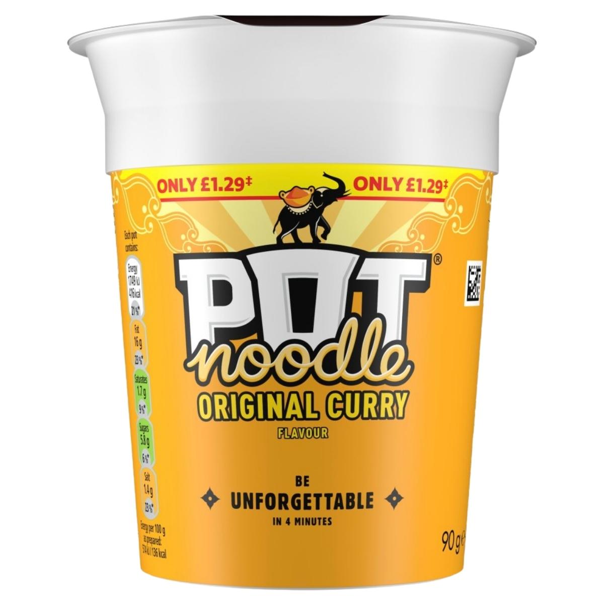 Pot Noodle Original Curry flavor packaging on a white background