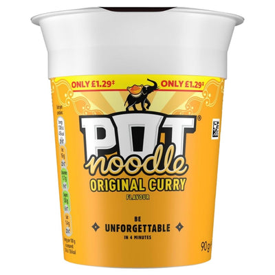 Pot Noodle Original Curry flavor packaging on a white background