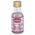 Preema Concentrated Rose Flavouring Essence (28ml) by Preema comes in a glass bottle with a gold cap and pink label, perfect for adding floral notes to your recipes.