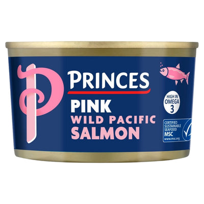 Princes Pink Wild Pacific Salmon 213g is high in omega-3 and MSC certified as sustainable seafood.