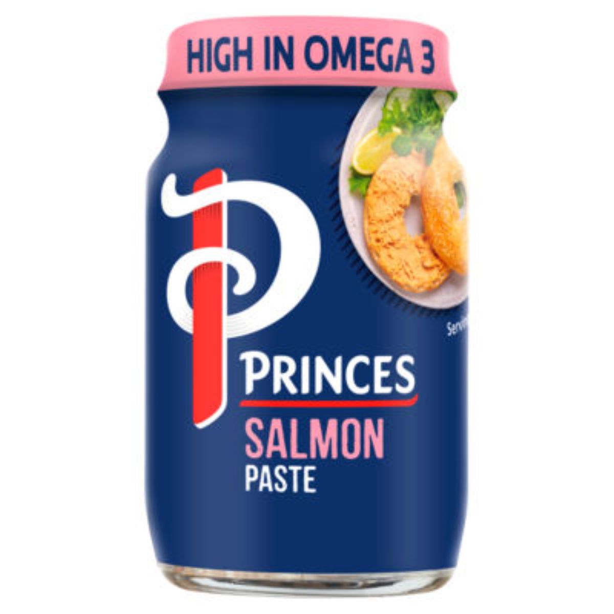 A jar of Princes Salmon Paste, noted as being high in omega 3.
