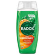 Radox Eucalyptus & Citrus Scent Shower Gel 225ml delivers an energising cleanse with a refreshing eucalyptus and citrus fragrance and features green liquid plus orange citrus graphics on the label.
