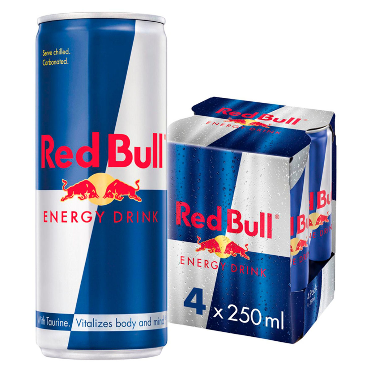 Red Bull Energy Drink Pack - 4x250ml in a box.