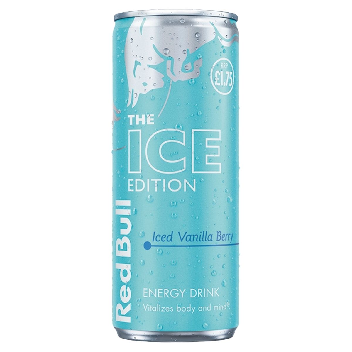 Red Bull Energy Drink can with 'The Ice Edition' label on a white background