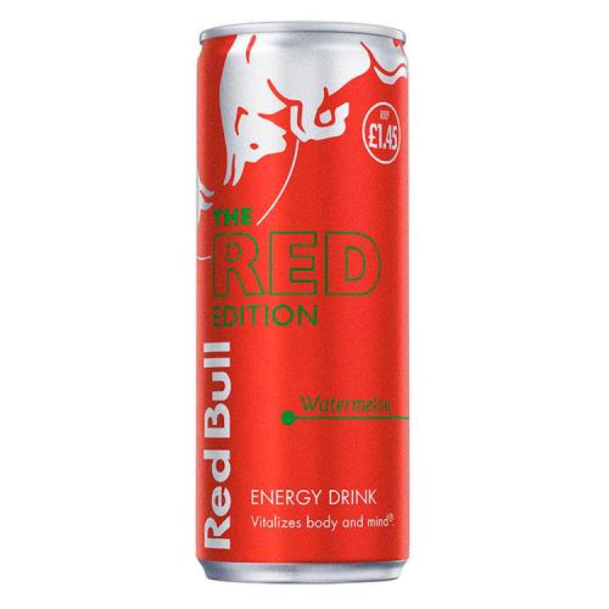 A can of Red Bull - The Red Edition Watermelon Energy Drink - 250ml on a white background.