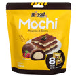 A 120g yellow bag of Royal Family Tiramisu & Creme Mochi, featuring 8 glutinous rice cakes with creme filling and tiramisu images, labeled "Made in Taiwan" by royal family.