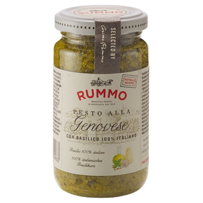 Jar of Rummo Pesto 190g of Alla Genovese on a white background