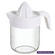 The Sarinacam Pearl Lemon Juicer features a white plastic reamer and handle, paired with a 425ml clear glass jar for easy citrus pressing.