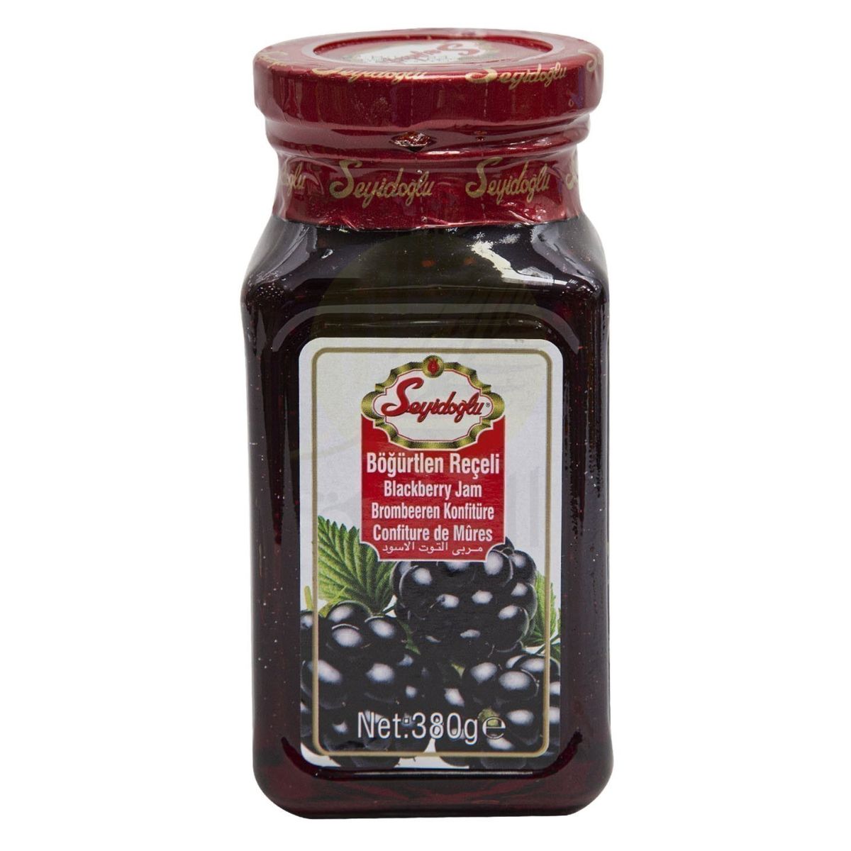 Seyidoglu - Blackberry Jam - 380g on a white background.