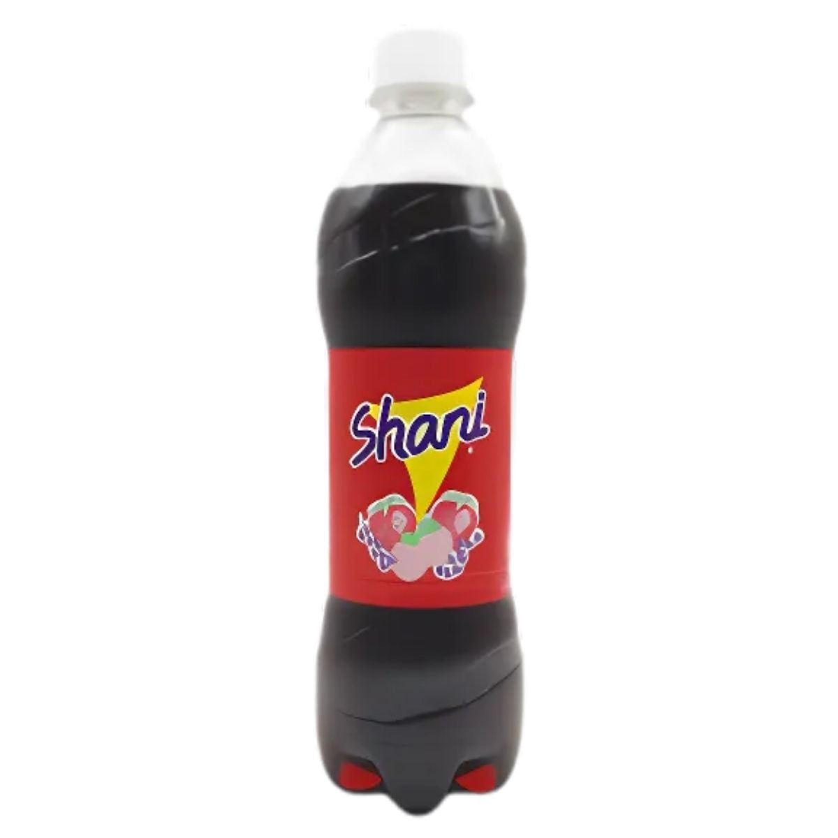 A 500ml bottle of Shani fruit drink, featuring a red label and white cap, offers refreshing hydration.