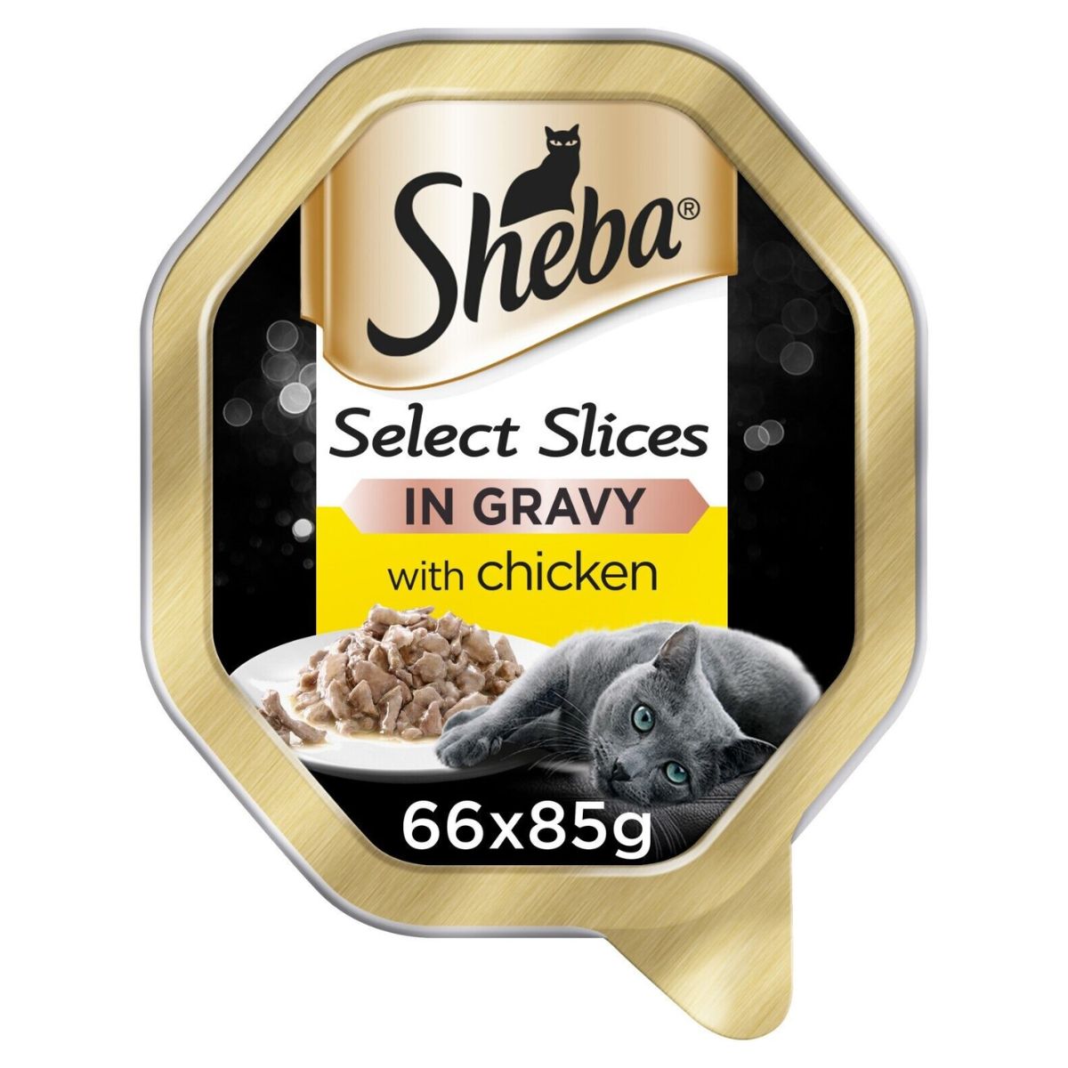 Sheba - Chicken Slices in Gravy Cat Food Tray - 85g select slices in gravy.