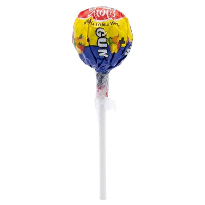 Colorful lollipop with a stick on a white background