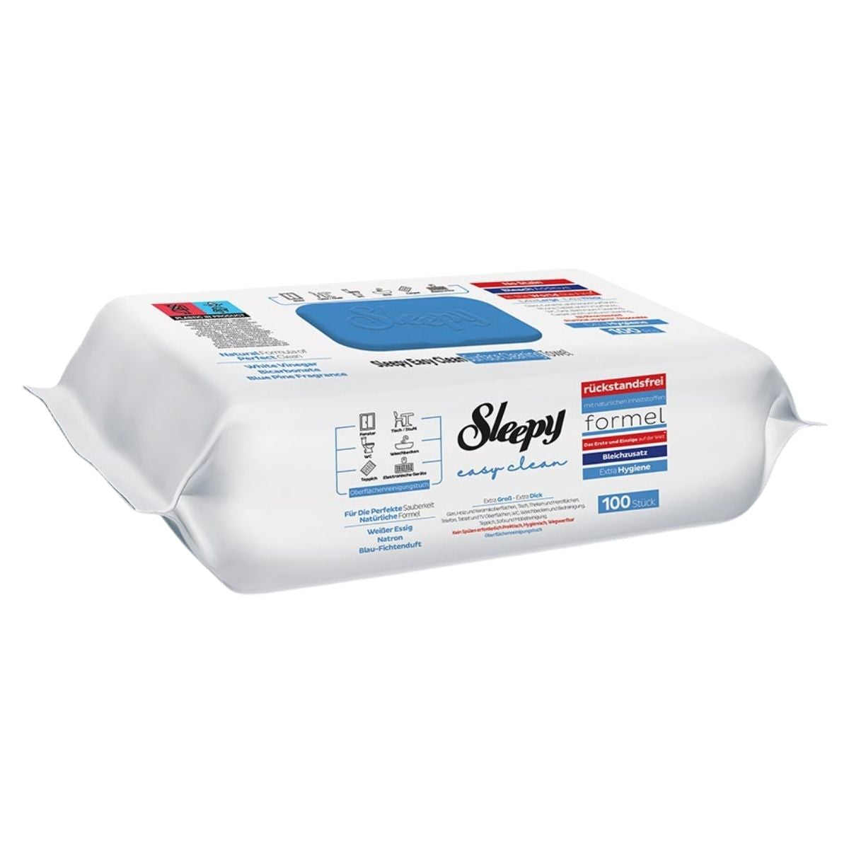Pack of Sleepy cleaning wipes on a white background