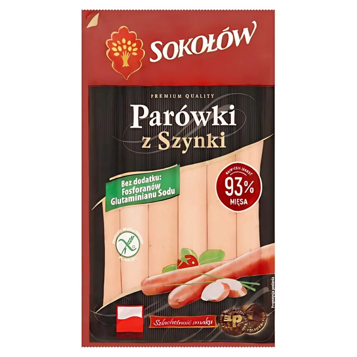 Experience savory goodness with "Sokolow - Pork Hotdogs - 250g," featuring 93% premium pork. Labeled free from phosphates and MSG, these hotdogs promise a pure and delicious taste.