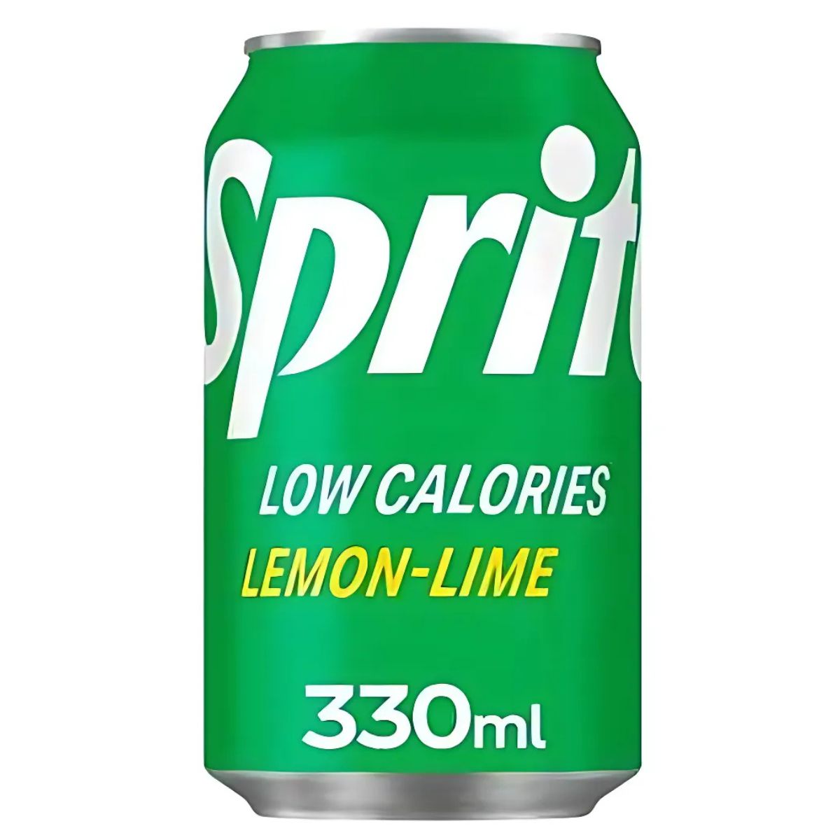 Sprite - 330ml is a low-calorie lemon-lime soda featuring green and yellow branding on a white background—a truly refreshing drink.