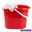 The THL - Clean & Rinse Bucket with Wringer - 14 Liters is a plastic mop bucket with a white wringer and handle for efficient floor cleaning. Please note: product colour may vary. Brand: THL.