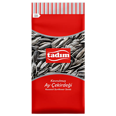 A 270g red and white Tadim package of roasted & salted sunflower seeds, with visible seeds and Turkish, English text on the front—ideal for a wholesome snack.
