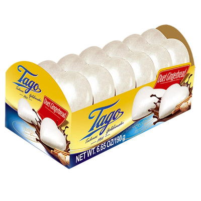 A 6-pack box of Tago Duet Gingerbread cookies weighing 190g.